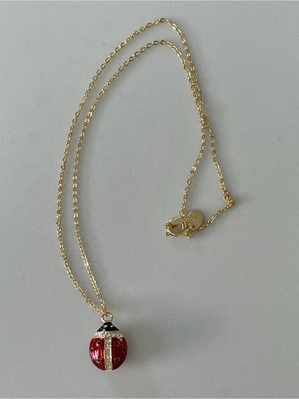 Vintage Joan Rivers Ladybug Pendant Necklace